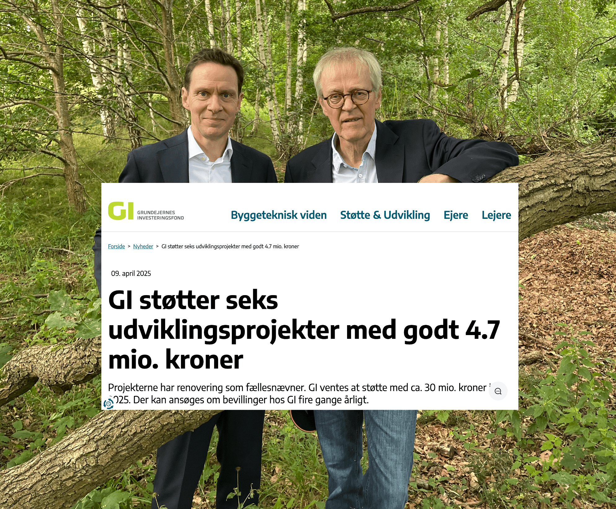KEHR+NIELSEN DEVELOPMENT PROJECT GRANTED FUNDING SUPPORT FROM THE GRUNDEJERNERS INVESTERINGSFOND (LANDOWNERS' INVESTMENT FOUNDATION)